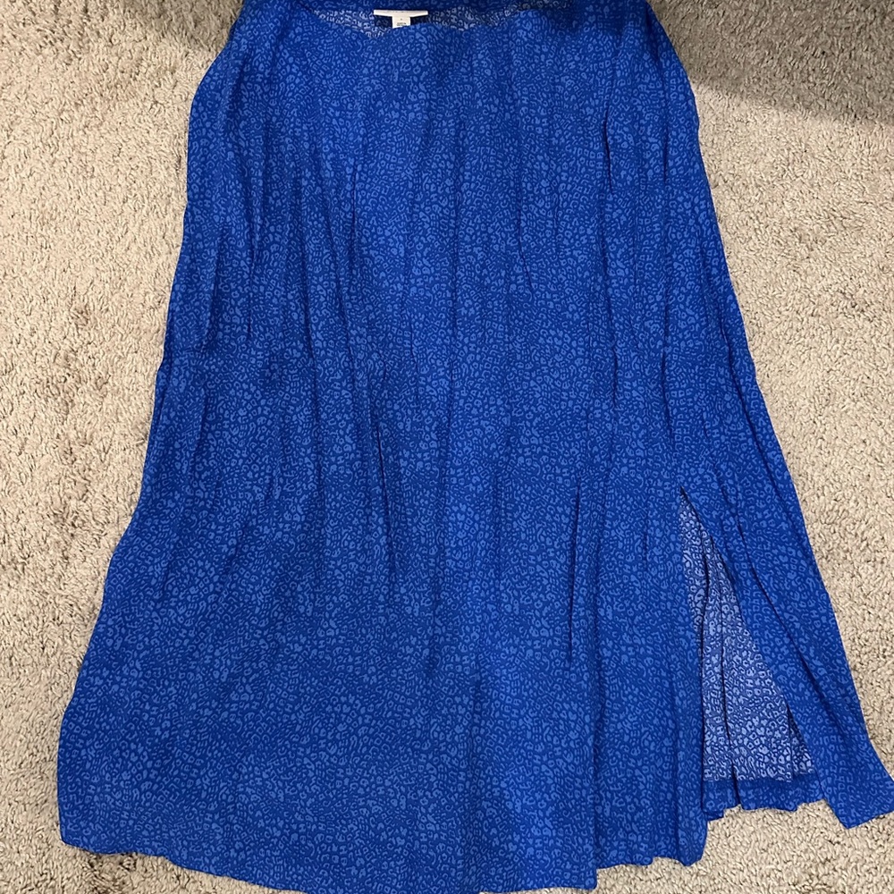 Chic Blue Midi Skirt for Women